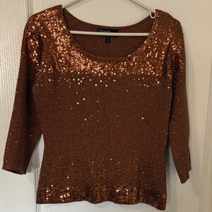 Vintage  Christine Philippe  Copper Sequin Blouse